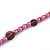Stylish Purple/ Pink Ceramic/Glass Bead with Gold Tone Metal Rings Long Necklace - 90cm L - view 4
