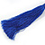 Blue Glass Bead Cotton Tassel Necklace - 72cm L/ 14cm Tassel - view 7