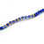 Blue Glass Bead Cotton Tassel Necklace - 72cm L/ 14cm Tassel - view 6