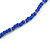 Blue Glass Bead Cotton Tassel Necklace - 72cm L/ 14cm Tassel - view 4