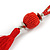 Red Glass Bead Cotton Tassel Necklace - 72cm L/ 14cm Tassel - view 6