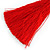 Red Glass Bead Cotton Tassel Necklace - 72cm L/ 14cm Tassel - view 7