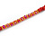 Red Glass Bead Cotton Tassel Necklace - 72cm L/ 14cm Tassel - view 4