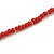 Red Glass Bead Cotton Tassel Necklace - 72cm L/ 14cm Tassel - view 5