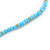 Trendy Light Blue Glass Bead Cotton Tassel Necklace - 72cm L/ 14cm Tassel - view 5
