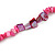 Stylish Baby Pink Semiprecious Stone, Fuchsia Sea Shell Nugget Necklace - 84cm Long - view 4