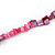Stylish Baby Pink Semiprecious Stone, Fuchsia Sea Shell Nugget Necklace - 84cm Long - view 5