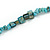 Stylish Turquoise Semiprecious Stone, Teal Sea Shell Nugget Necklace - 88cm Long - view 4