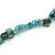 Stylish Turquoise Semiprecious Stone, Teal Sea Shell Nugget Necklace - 88cm Long - view 5