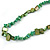 Stylish Semiprecious Stone, Shell Nugget Necklace In Green - 88cm Long - view 4