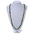 Stylish Semiprecious Stone, Shell Nugget Necklace In Green - 88cm Long - view 2