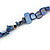 Stylish Dark Blue Semiprecious Stone and Sea Shell Nugget Necklace - 84cm Long - view 4