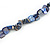 Stylish Dark Blue Semiprecious Stone and Sea Shell Nugget Necklace - 84cm Long - view 5