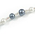 Grey/ White/ Transparent Glass Bead Long Necklace - 82cm Long - view 5