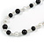 Black/ White/ Transparent Glass Bead Long Necklace - 86cm Long - view 4