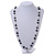 Black/ White/ Transparent Glass Bead Long Necklace - 86cm Long - view 2