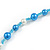 Blue/ White/ Transparent Glass Bead Long Necklace - 86cm Long - view 5