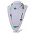 Long Green/ Transparent Shell, Acrylic, Wood Bead Necklace - 116cm L - view 5
