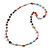 Long Multicoloured Glass and Shell Bead with Silver Tone Metal Wire Element Necklace - 120cm L - view 3