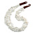 Ethnic Snow White Glass Bead, Semiprecious Stone Necklace With Wood Hook Closure - 60cm L - view 4