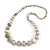 Long Graduated Wooden Bead Colour Fusion Necklace (White/ Black/ Gold) - 76cm Long