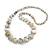 Long Graduated Wooden Bead Colour Fusion Necklace (White/ Black/ Gold) - 76cm Long - view 3