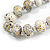 Long Graduated Wooden Bead Colour Fusion Necklace (White/ Black/ Gold) - 76cm Long - view 5