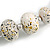 Long Graduated Wooden Bead Colour Fusion Necklace (White/ Black/ Gold) - 76cm Long - view 4