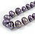 Long Graduated Wooden Bead Colour Fusion Necklace (Purple/ Black/ Gold) - 76cm Long - view 4