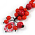 Statement Ceramic, Wood, Resin Tassel Black Cord Necklace (Red) - 54cm L/ 10cm Tassel - Adjustable - view 5