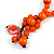Statement Ceramic, Wood, Resin Tassel Black Cord Necklace (Orange) - 54cm L/ 10cm Tassel - Adjustable - view 5