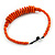 Orange Button, Round Wood Bead Wire Necklace - 46cm L - view 7