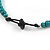 Teal Button, Round Wood Bead Wire Necklace - 46cm L - view 7