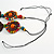 Brown/ Multicoloured Wood Floral Motif Black Cord Necklace - 60cm L/ Adjustable - view 6
