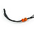 Orange/ Brown Wood Bead Black Cotton Cord Necklace - 70cm L - view 7