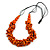Orange Wood Bead Cluster Black Cotton Cord Necklace - 80cm L/ Adjustable - view 7