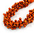 Orange Wood Bead Cluster Black Cotton Cord Necklace - 80cm L/ Adjustable - view 3