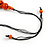 Orange Wood Bead Floral Cotton Cord Necklace - Adjustable - view 6