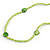 Delicate Lime Green Glass and Shell Bead Long Necklace - 110cm Long - view 4