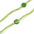 Delicate Lime Green Glass and Shell Bead Long Necklace - 110cm Long - view 5