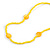 Delicate Yellow Glass and Shell Bead Long Necklace - 110cm Long - view 2