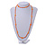 Delicate Orange Glass and Shell Bead Long Necklace - 110cm Long - view 2