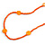 Delicate Orange Glass and Shell Bead Long Necklace - 110cm Long - view 4