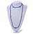 Delicate Blue Glass and Shell Bead Long Necklace - 110cm Long - view 3