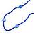 Delicate Blue Glass and Shell Bead Long Necklace - 110cm Long - view 2