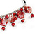 Red Glass Bead, Sea Shell Nugget Black Cord Necklace - 50cm L/ 4cm Ext - view 5