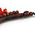 Statement Wood Cord Fringe Necklace  In Red and Brown - Adjustable - view 8