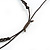 Statement Wood Cord Fringe Necklace  n Orange and Brown - Adjustable - view 7
