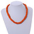 Mulistrand Twisted Orange Glass Bead Necklace - 48cm Long - view 2