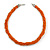 Mulistrand Twisted Orange Glass Bead Necklace - 48cm Long - view 3